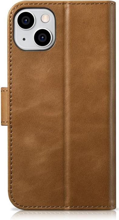 Actual product image iCarer Oil Wax Wallet Case 2in1 Cover iPhone 14 Plus Anti-RFID Leather Flip Case Brown (WMI14220723-... (Apple iPhone 14 Plus)