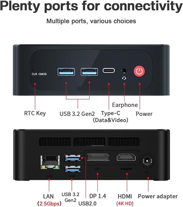 Produktbild Beelink Mini PC SER5 mit Ryzen 5 5500U und Windows 11 Pro (500 GB, 32 GB, AMD Ryzen 5 5500U)