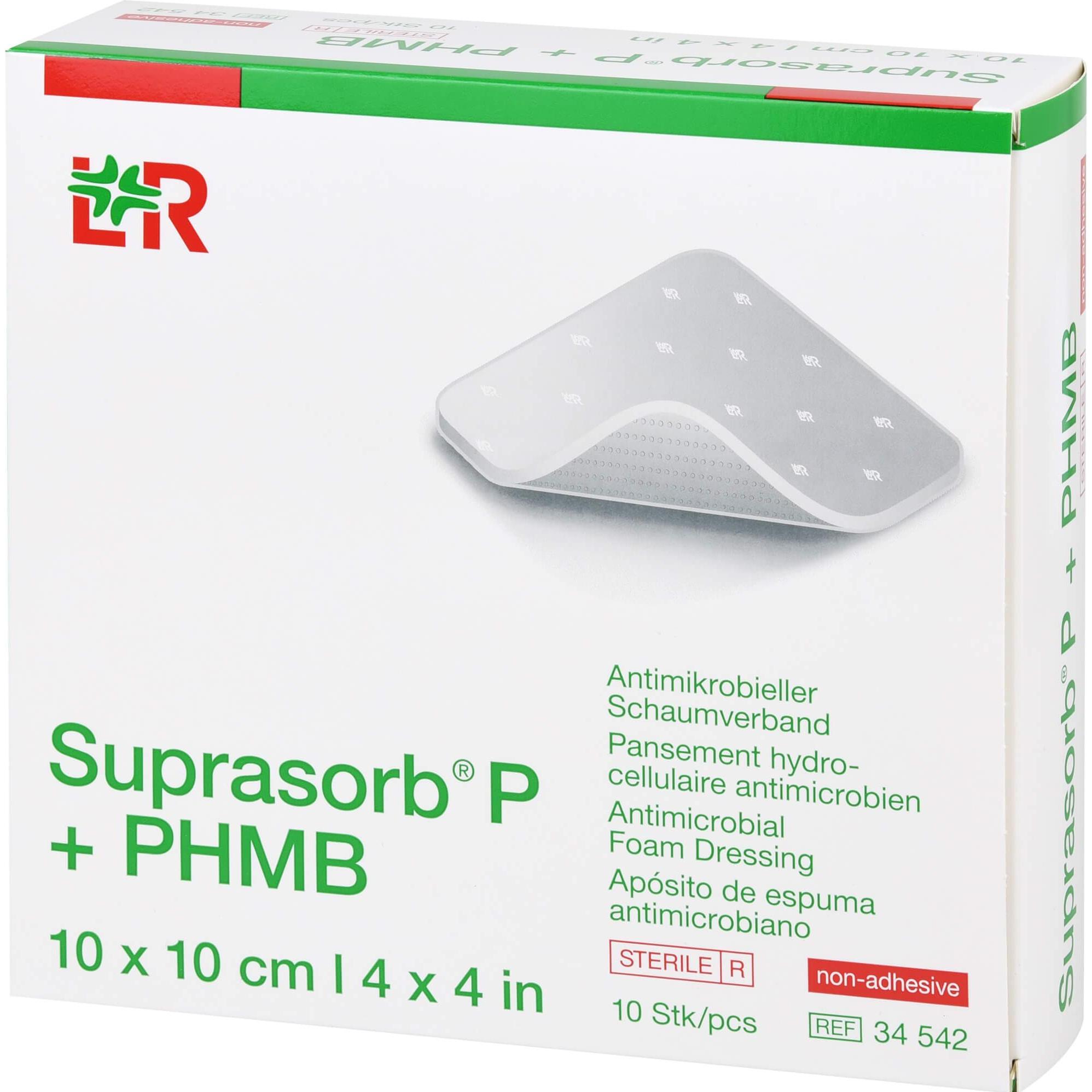 Suprasorb, Pflaster, P + PHMB antimikrobieller Schaumverband 10x10cm (10 x)