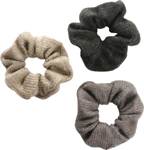 Immagine prodotto Trisa Scrunchy a maglia nero, grigio, marrone 3 pezzi. (Elastico per capelli)