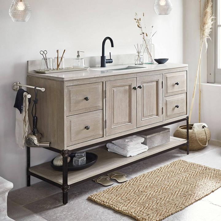 Actual product image Loberon Bayeaux washbasin gray / black / white