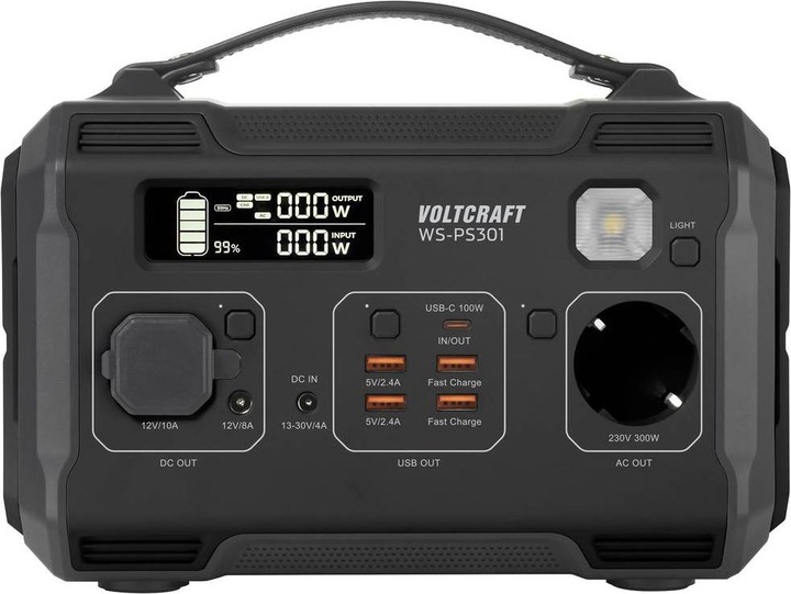 Produktbild Voltcraft WS-PS301 Powerstation 25500 mAh Fast Charge Nickel-Mangan-Cobalt Schwarz (matt) Outdoor, LED Tasche (276 Wh, 3.80 kg)