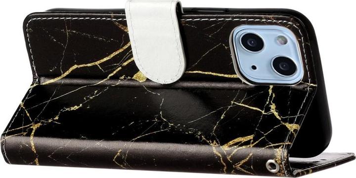 Produktbild Ueli Express iPhone 13 Mini Buch Etui Tasche mit Kartenfach Marmor Schwarz (Apple iPhone 13 mini)