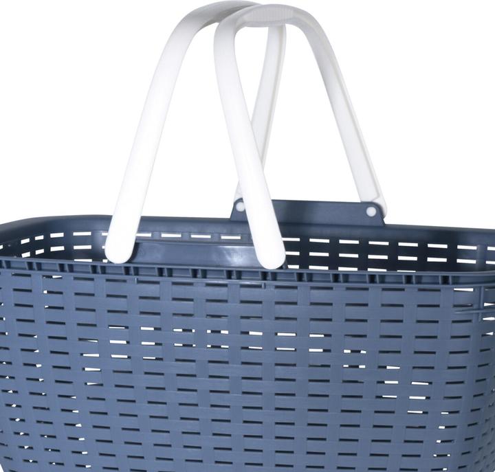 Actual product image Mojawo Tragbarer Einkaufskorb Wäschekorb Wäschesammler Henkel 23 Liter Blau (35 l)