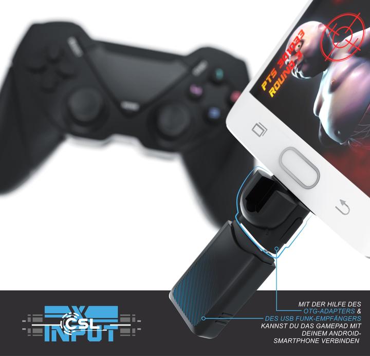 Actual product image CSL Gamepad, Wireless Controller for Android / PC / PS3 / X-Input / OTG Adapter (Android)