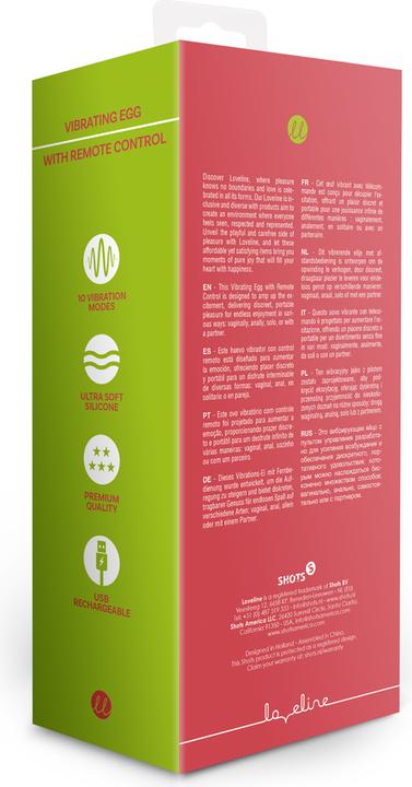 Produktbild Shots Vibrating Egg with Remote Control - Strawberry Red