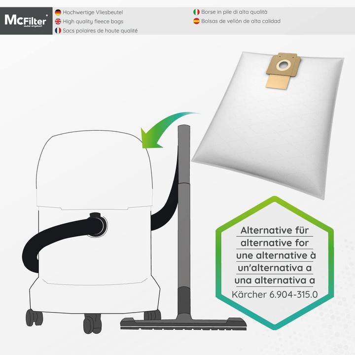 Image du produit Mc Filter Sacs à poussière pour aspirateurs Kärcher (10x)
