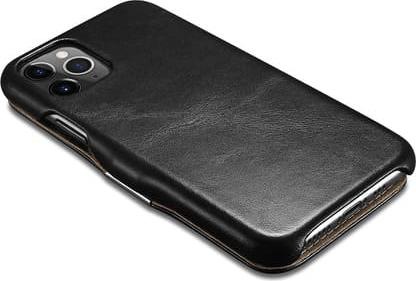 Produktbild iCarer iPhone 11 Pro - Luxury Series (Side-open) Echtleder Flip-Case, schwarz (Apple iPhone 11 Pro)