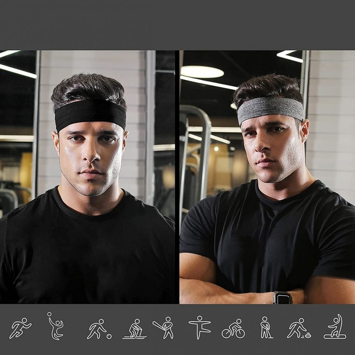 Actual product image Hurtel Elastic fabric headband for running fitness orange