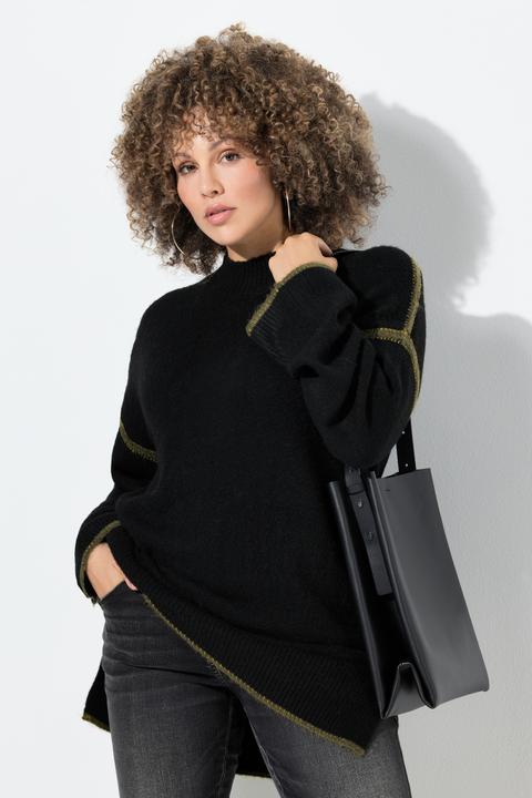 Produktbild Ulla Popken Pullover, Ziernähte, Stehkragen, Langarm (46, 48)