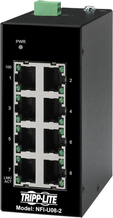 Image du produit Eaton Commutateur Ethernet industriel non administrable à 8 ports - 10/100mbps durci -40 à 75 C DIN (8 Ports)