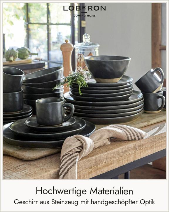 Actual product image Loberon Tableware Set of 30 Biarré black (30 pcs.)