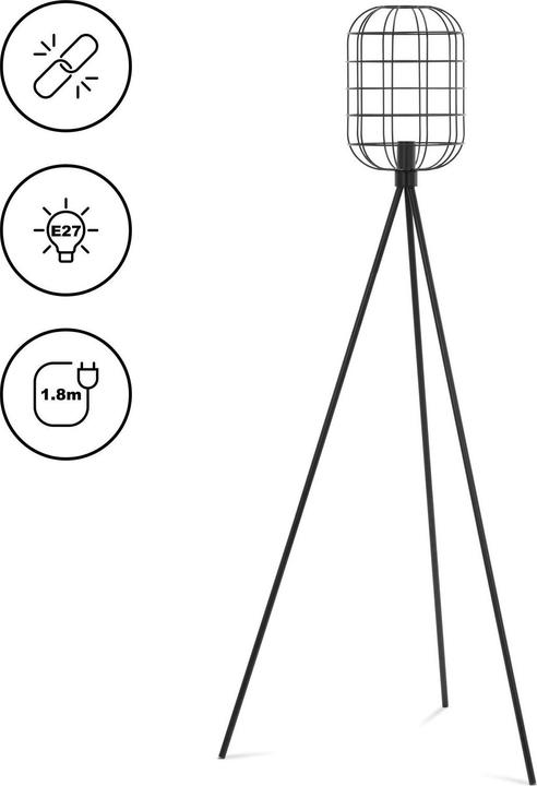 Image du produit Uniprodo Stehlampe offener Gitterschirm 40 W E27 Höhe 163 cm Stehleuchte Standleuchte (E27)