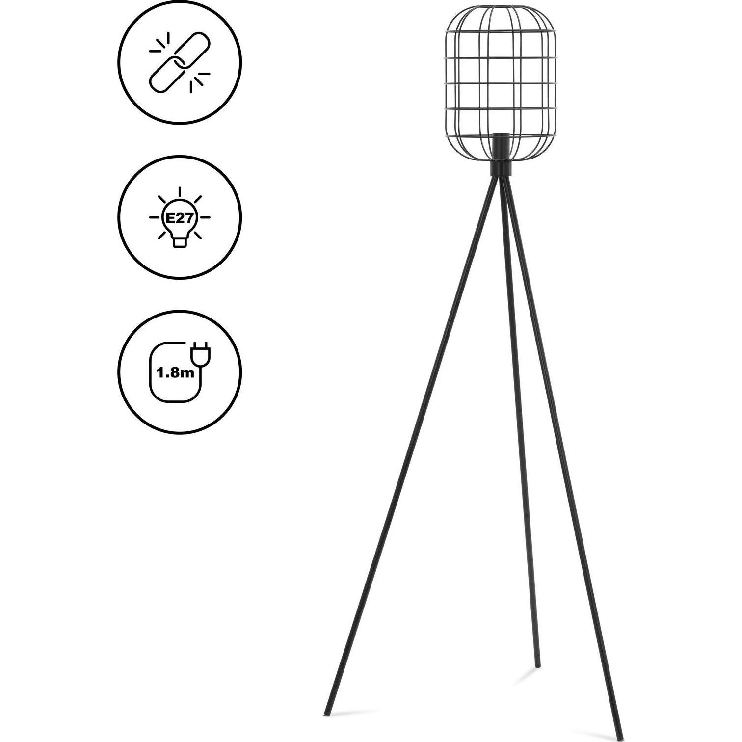 Uniprodo, Stehlampe, Stehlampe offener Gitterschirm 40 W E27 Höhe 163 cm Stehleuchte Standleuchte (E27)
