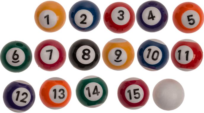 Actual product image Ootb Wooden table billiards game with 2 cues, 16 balls