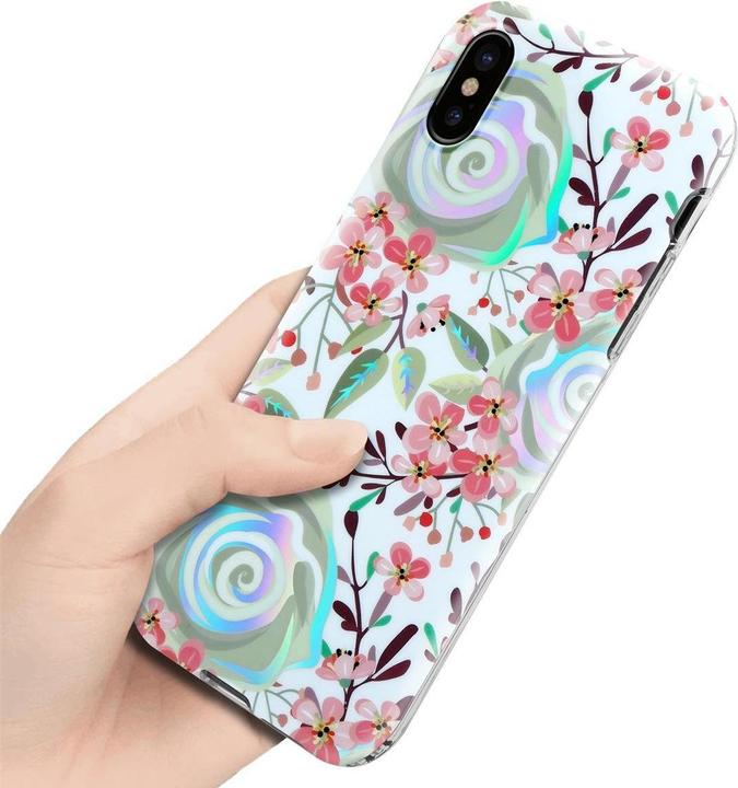Actual product image Cadorabo IMD TPU Colorful Flowers & Leaves Cover (Apple iPhone XS Max)