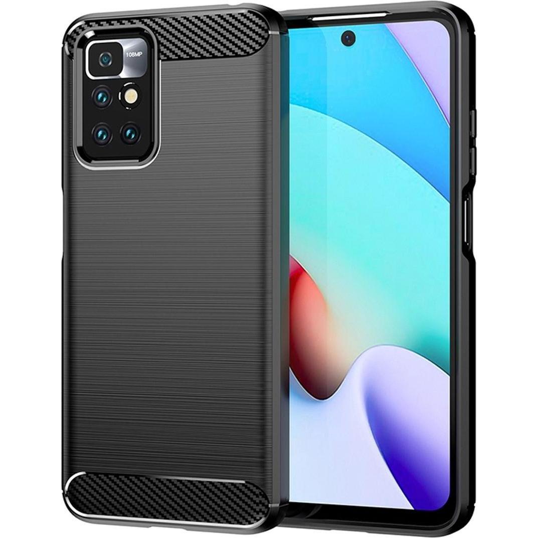 König Design Hülle Handy Schutz für Xiaomi Sony Samsung Case Cover Bumper Carbon Optik Etuis (Xiaomi Redmi 10 Prime), Sm...