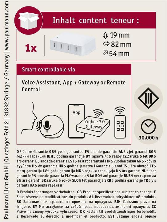 Image du produit Paulmann Clever Connect Boîtier de connexion Zigbee