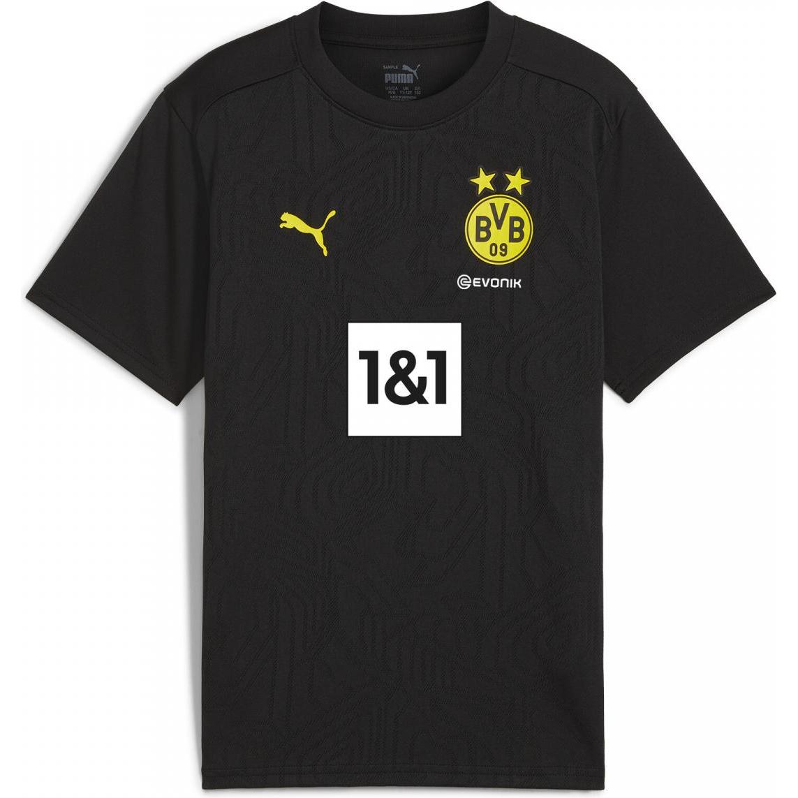 Puma, Jungen, Fussballtrikot, BVB Training Jersey Jr with Sponsor (152), Gelb, 152