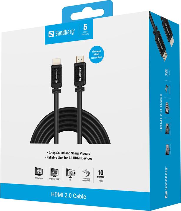 Image du produit Sandberg HDMI (Typ A) — HDMI (Typ A) (10 m)