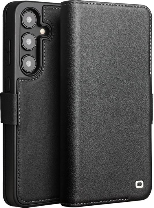 Produktbild QiAlino Hülle Flip matt mit magnetischem Verschluss Mattschwarz (Samsung Galaxy S23)