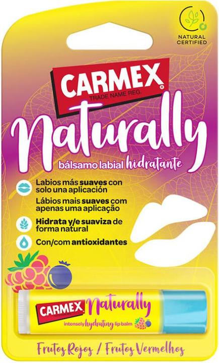 Image du produit Carmex NATURALLY Baume à lèvres hydratant en stick Frutos Rojos 1 unité (Stick de soin des lèvres)