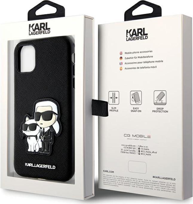 Produktbild Karl Lagerfeld KLHCN61SANKCPK iPhone 11 / Xr 6.1" hardcase czarny/black Saffiano Karl & Choupette (Apple iPhone 11)