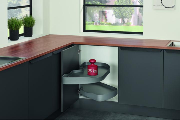 Produktbild Ninka Eck-/Abschlussschrank-Schwenkbeschläge Trigon für scharnierte Tü (1 Stk.)