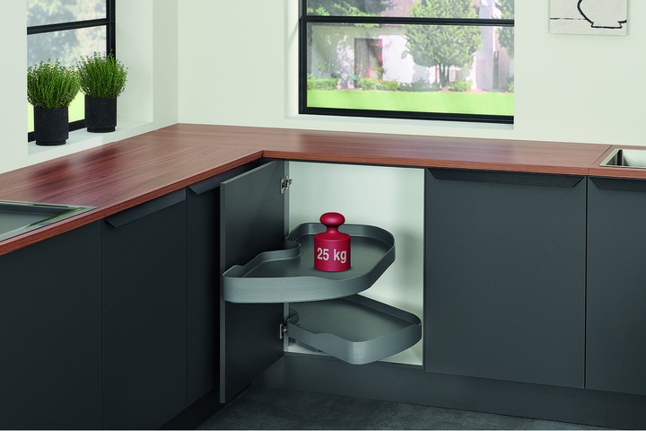 Produktbild Ninka Eck-/Abschlussschrank-Schwenkbeschläge Trigon für scharnierte Tü (1 Stk.)