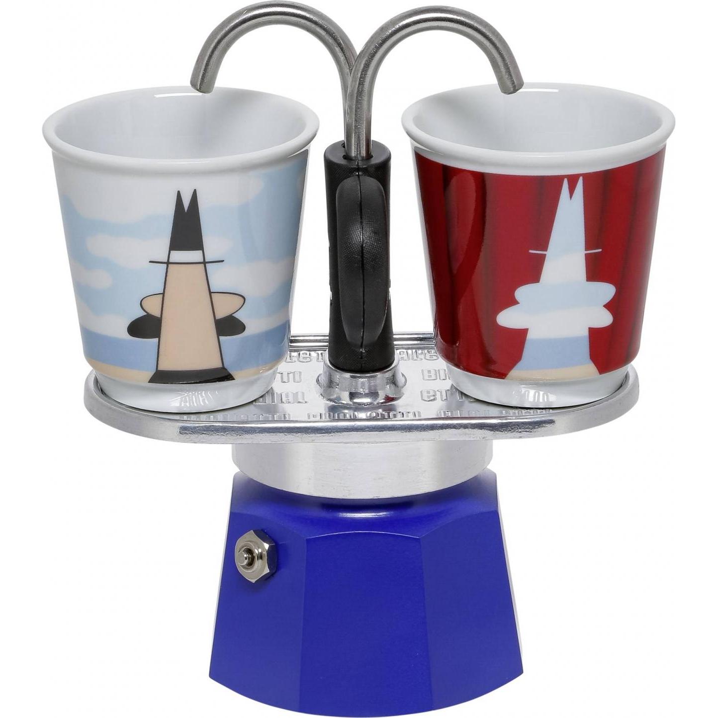 Bialetti MINI EXPRESS Set Magrite, Espressokocher, Blau