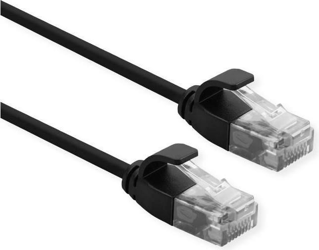 Roline UTP DataCenter Patch Cable Cat.6A, LSOH, slim, black, 2 m (U/UTP, CAT6a, 2 m)