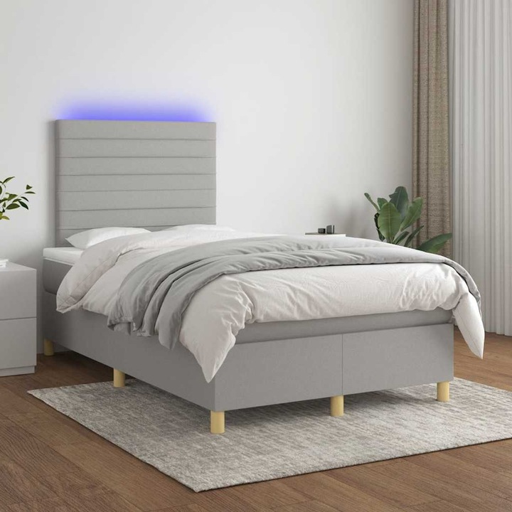 Produktbild VidaXL Bo x springbett mit Matratze & LED 120 x 190 cm Stoff (120 x 190 cm)
