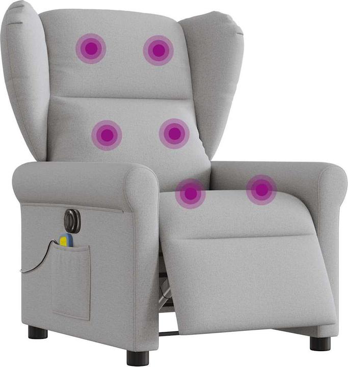 VidaXL Massage chair electric cloud grey fabric