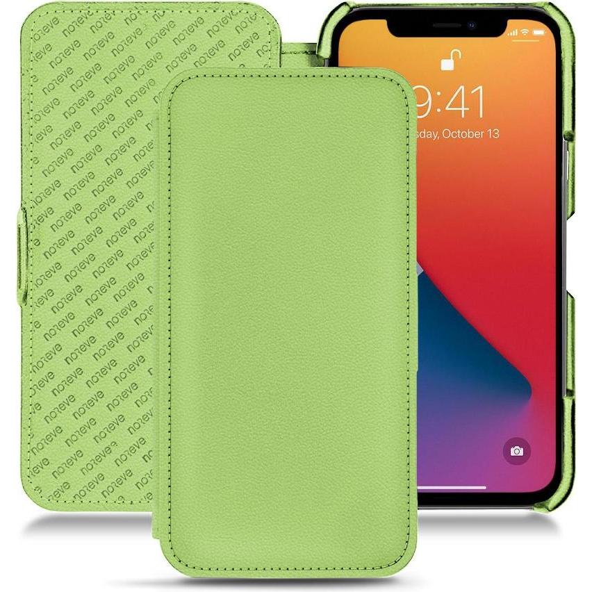 Noreve Lederschutzhülle horizontal (Apple iPhone 13 Pro), Smartphone Hülle, Grün