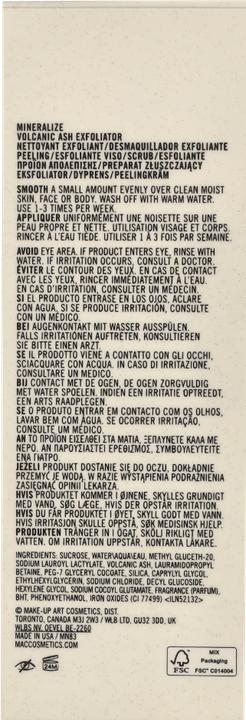 Image du produit MAC Cosmetics Exfoliant à base de cendres volcaniques Mineralize (Exfoliant nettoyant, 100 ml)