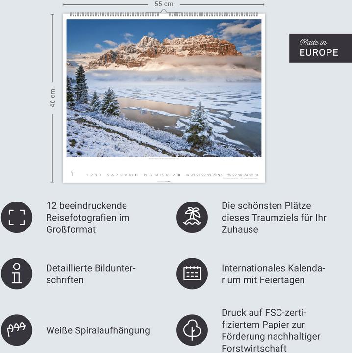 Produktbild Kanada Kalender 2026 - Der Ruf der Wildnis (55 x 46 cm)