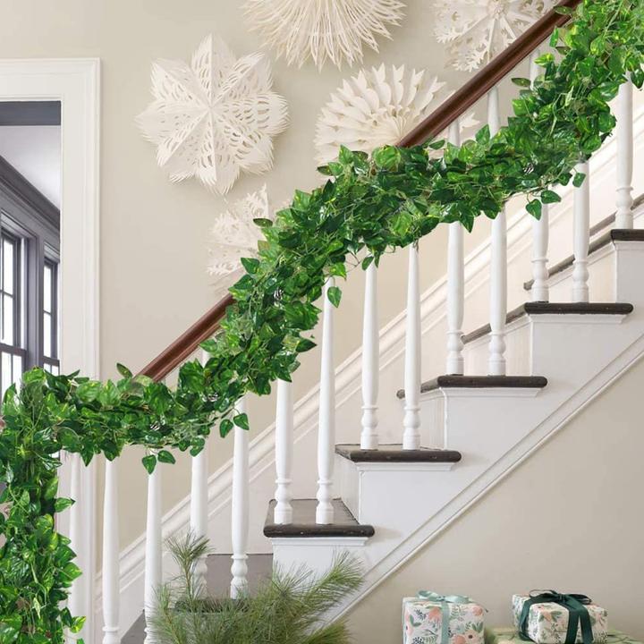 Immagine prodotto I Am Creative Deko Blumenranke Kunstblätter Girlande 12er Set (225 cm)