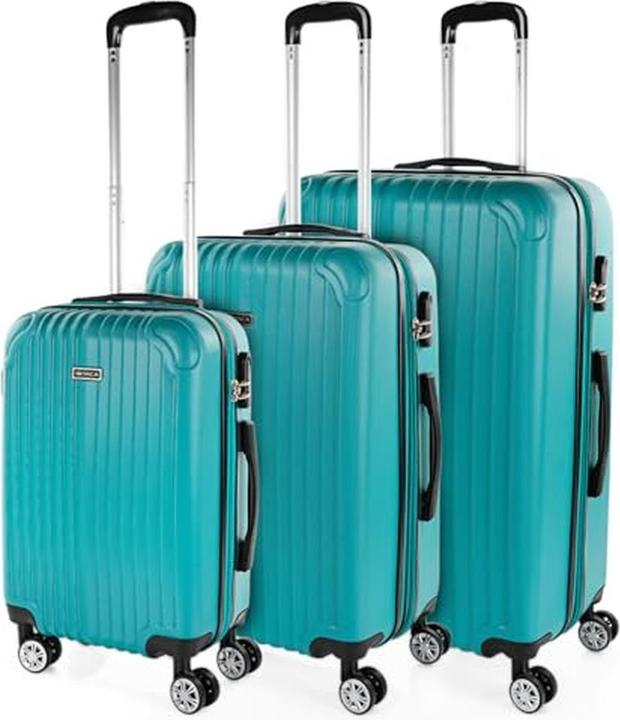Actual product image Itaca Extendable Rigid Lightweight Spinner Luggage with Combination Lock