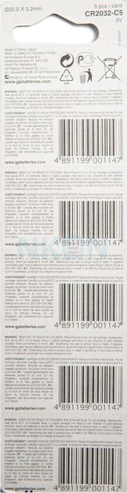 Image du produit GP Batteries Cr2032 (5 pcs, CR2032, 220 mAh)