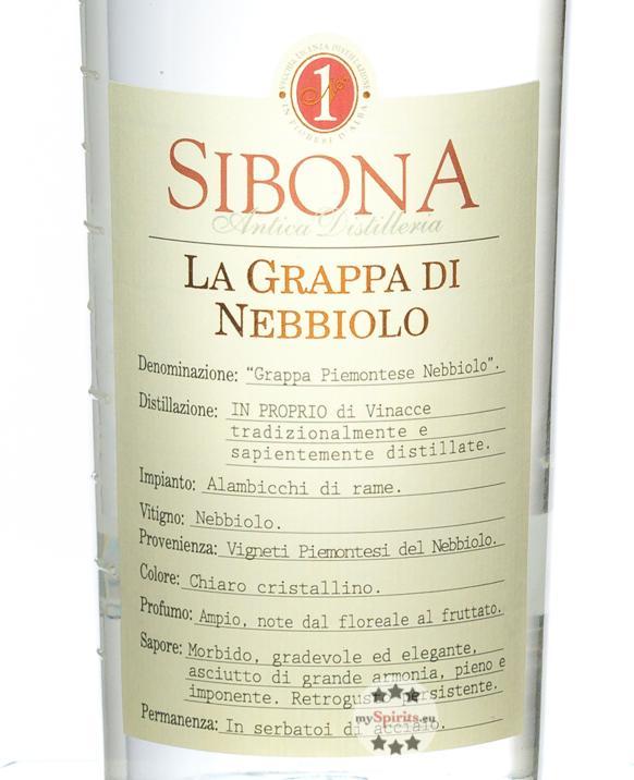Produktbild Sibona Grappa di Nebbiolo Grappa,5l