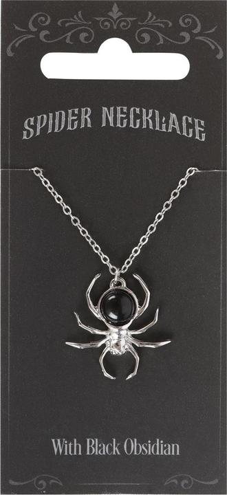 Produktbild Something Different Spinne Halskette Obsidian (100% synthetisches Material)