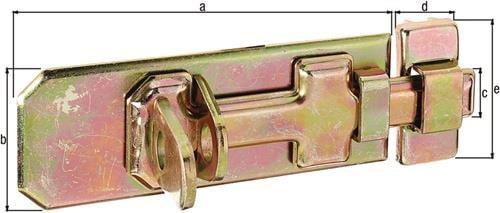 Produktbild GAH Sicherheits-Schlossriegel Länge 120 mm Breite 45 mm Stahl galvanisch gelb verzinkt (Möbelriegel, 1 Stk.)