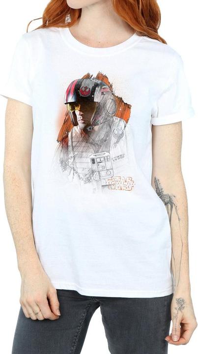 Immagine prodotto Star Wars The Last Jedi Poe Dameron Brushed Maglietta Ampia Donna (3XL)