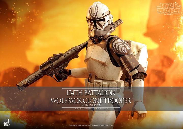 Actual product image Hot Toys Star Wars The Clone Wars Actionfigur 1/6 104th Battalion Wolfpack Clone Trooper Deluxe Version 30 cm