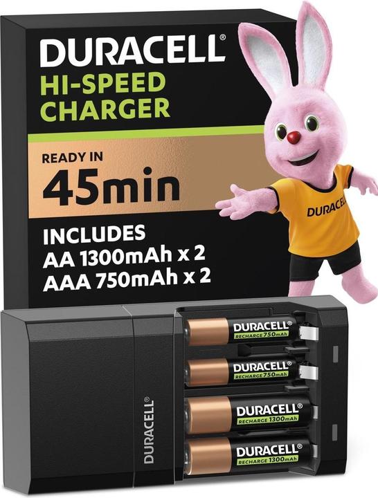 Produktbild Duracell Ion Speed 4000 (1 Stk., AA, AAA, 1300 mAh, Ladegerät ohne Akku)