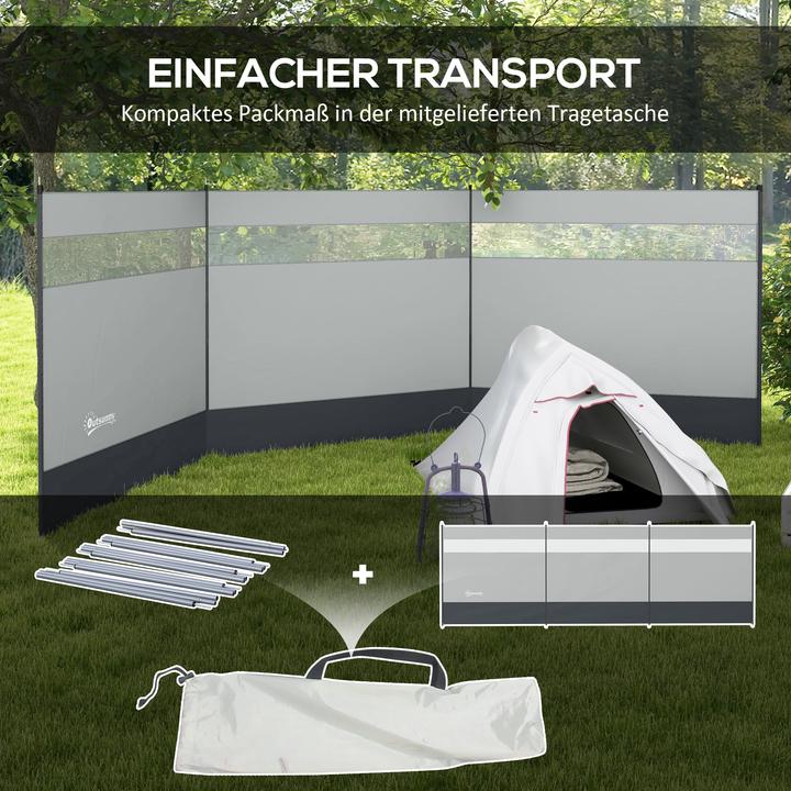 Produktbild Outsunny Windschutz Polyester, Stahl Grau