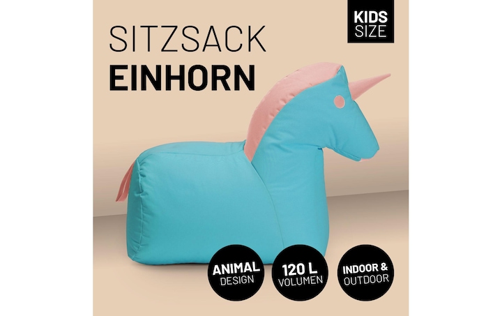 Produktbild Lumaland Sitzsack Einhorn 120 L, 75 x 65 cm