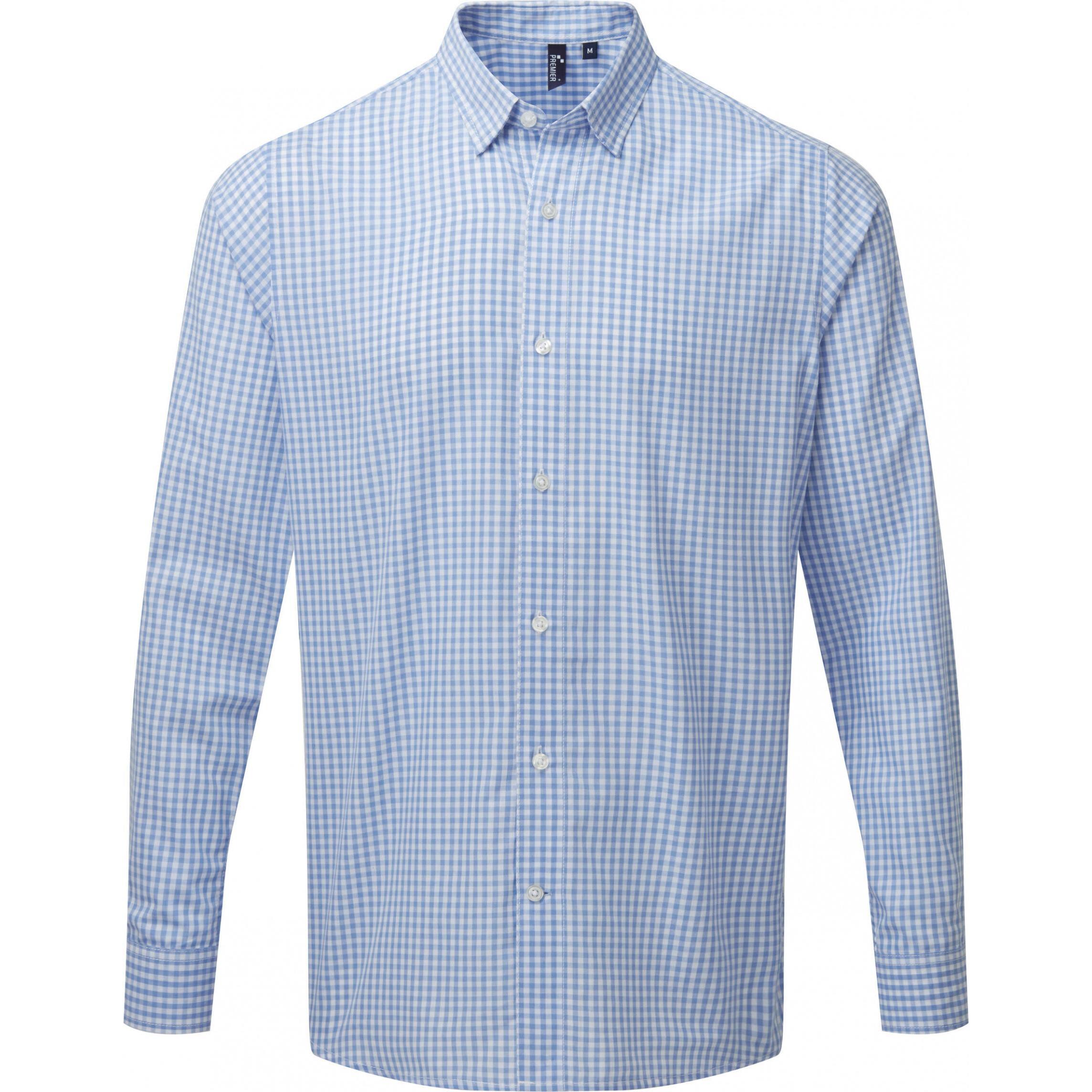 Premier, Herren, Hemd, Vichy, Blau, (L)