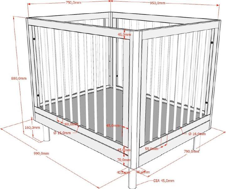 Image du produit Vipack Laufgitter Forrest (79 cm, 99 cm, Chêne)