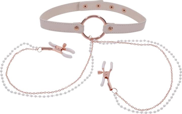 Produktbild Sportsheets peaches ‘n creame collar with nipple clamps